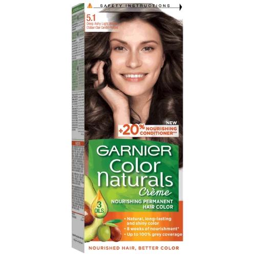 صبغة شعر جارنييه، كولور ناتشرلز بني رمادي فاتح 5.1 - 1 عبوة