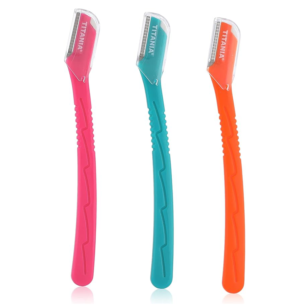 تيتانيا شفرة حلاقة حواجب من 3 قطع متعدد الألوان