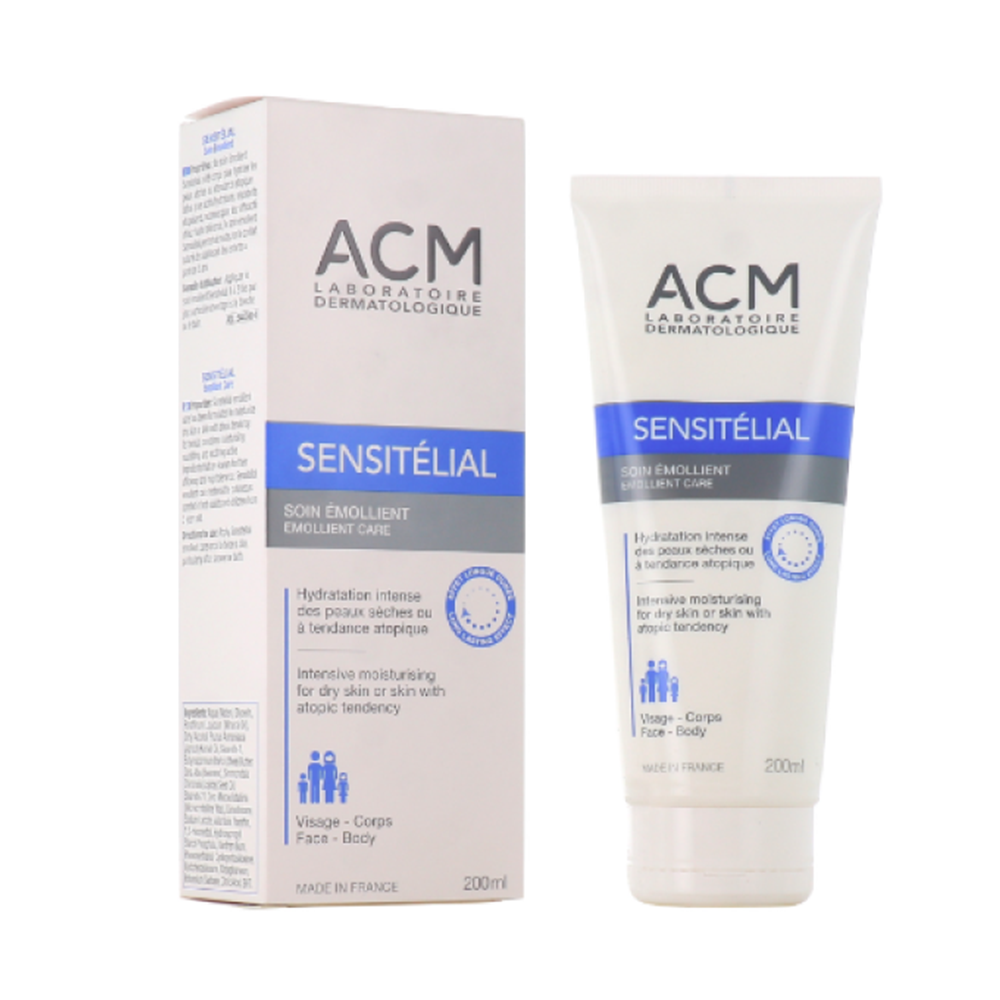 ايه سي ام، سينسيتيلال، كريم مرطب للجسم، لترطيب مكثف للبشرة الجافة - 200 مل