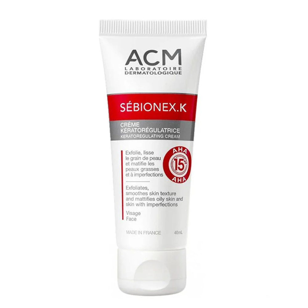 اي سي ام، سيبيونكس.كي، كريم البشرة الدهنية، مع 15%أحماض، يقشر ويقلل لمعان البشرة - 40 مل