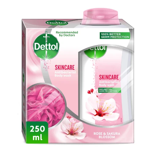 شاور جل ديتول للعناية بالبشرة معقم ومطهر بالورد والساكورا - 250 مل