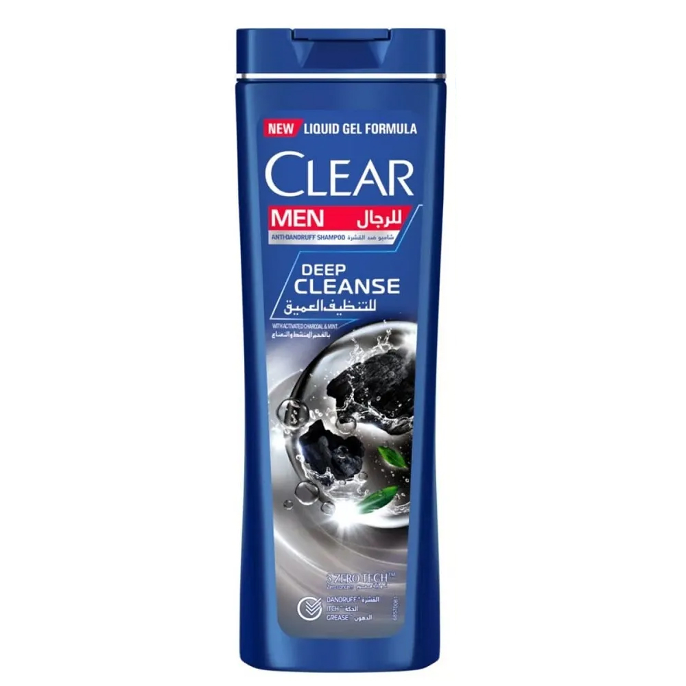 شامبو كلير للرجال تنظيف عميق بالفحم المنشط والنعناع ضد القشرة 350 مل