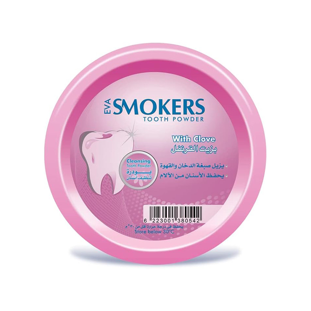 ايفا - يزيل صبغة التدخين والقهوة من الأسنان بزيت القرنفل، 40 جرام