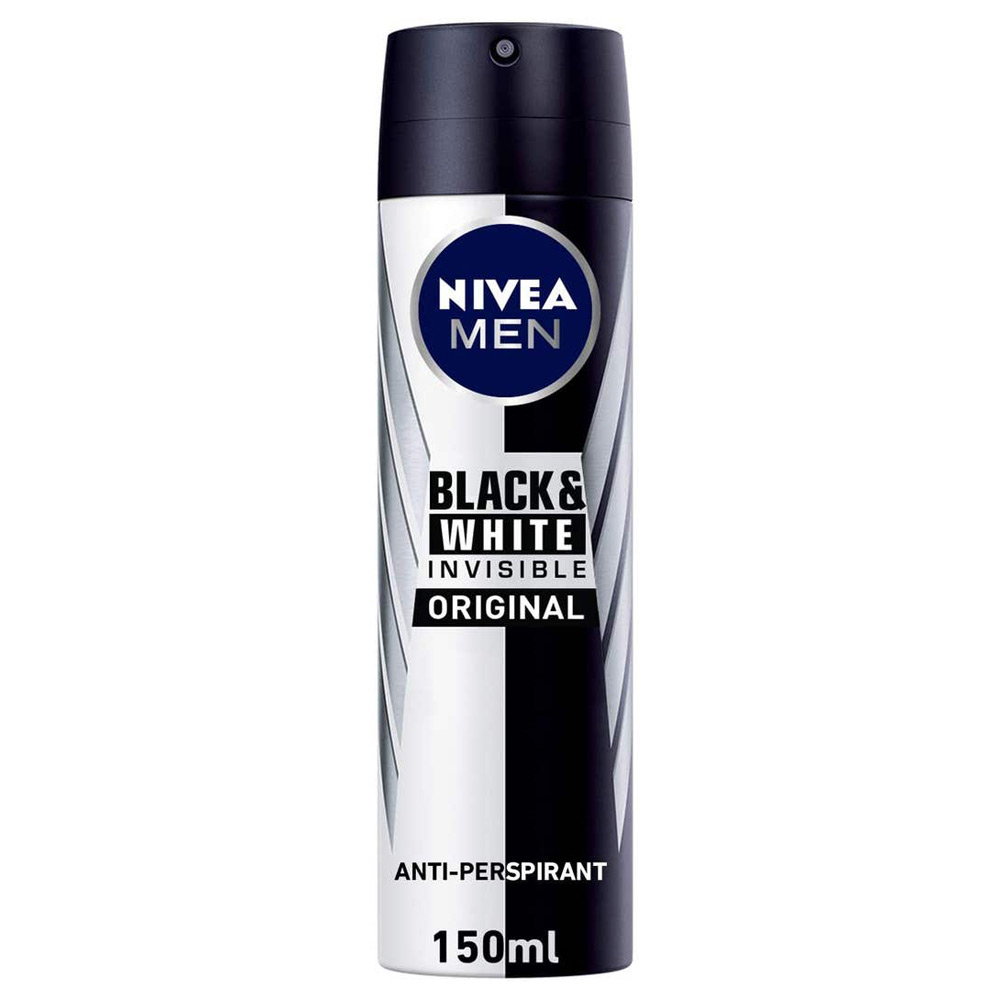 مزيل عرق نيفيا انفيزيبل بخاخ للملابس السوداء والبيضاء للرجال - 150 مل