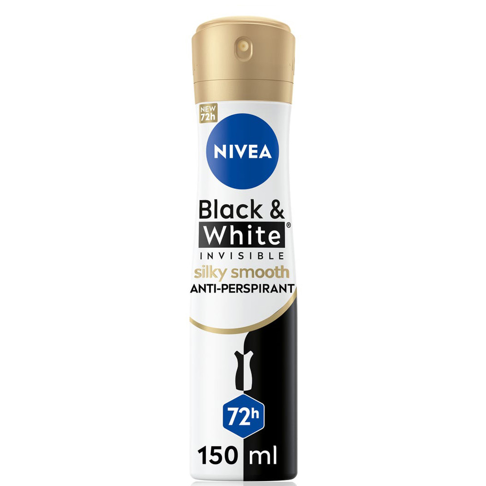 نيفيا مزيل عرق بخاخ سلكي سموث أبيض وأسود نسائي - 150 مل