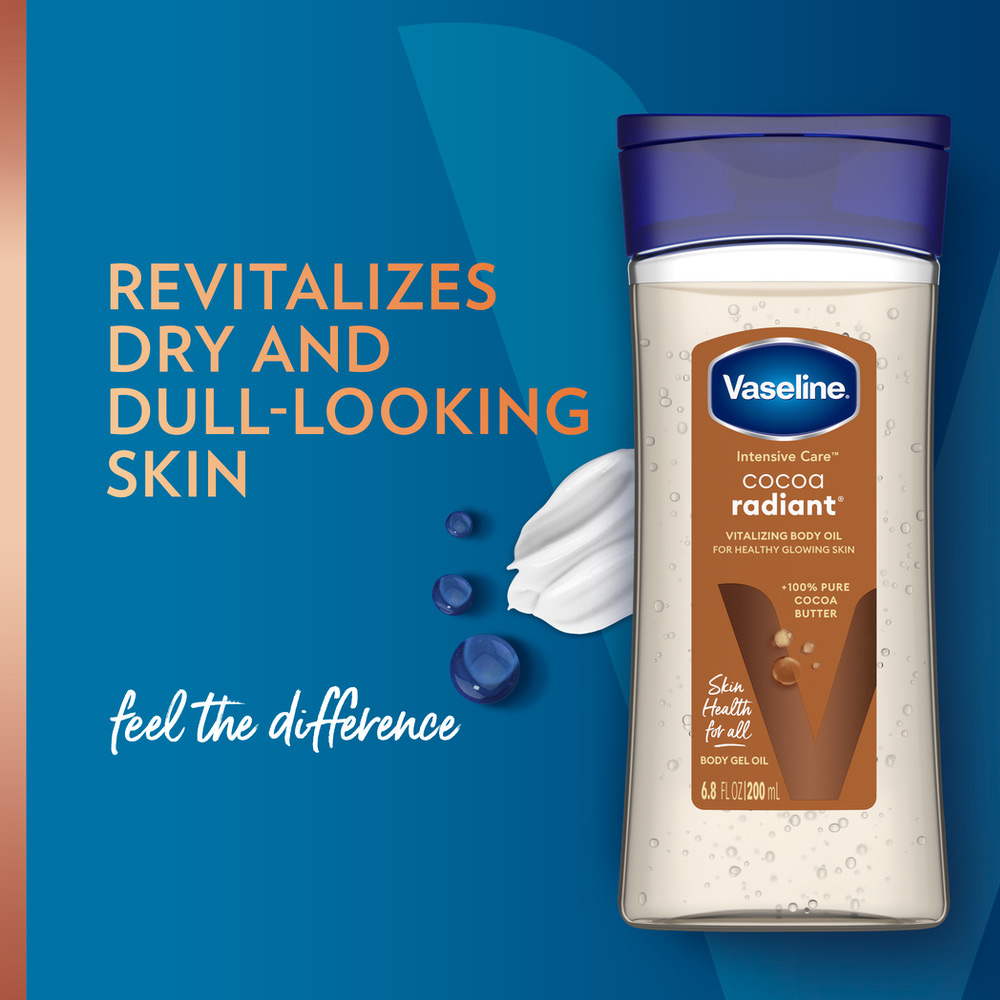 فازلين انتنسيف زيت جل للجسم بالكاكاو تغذية وتنشيط البشرة - 200 مل