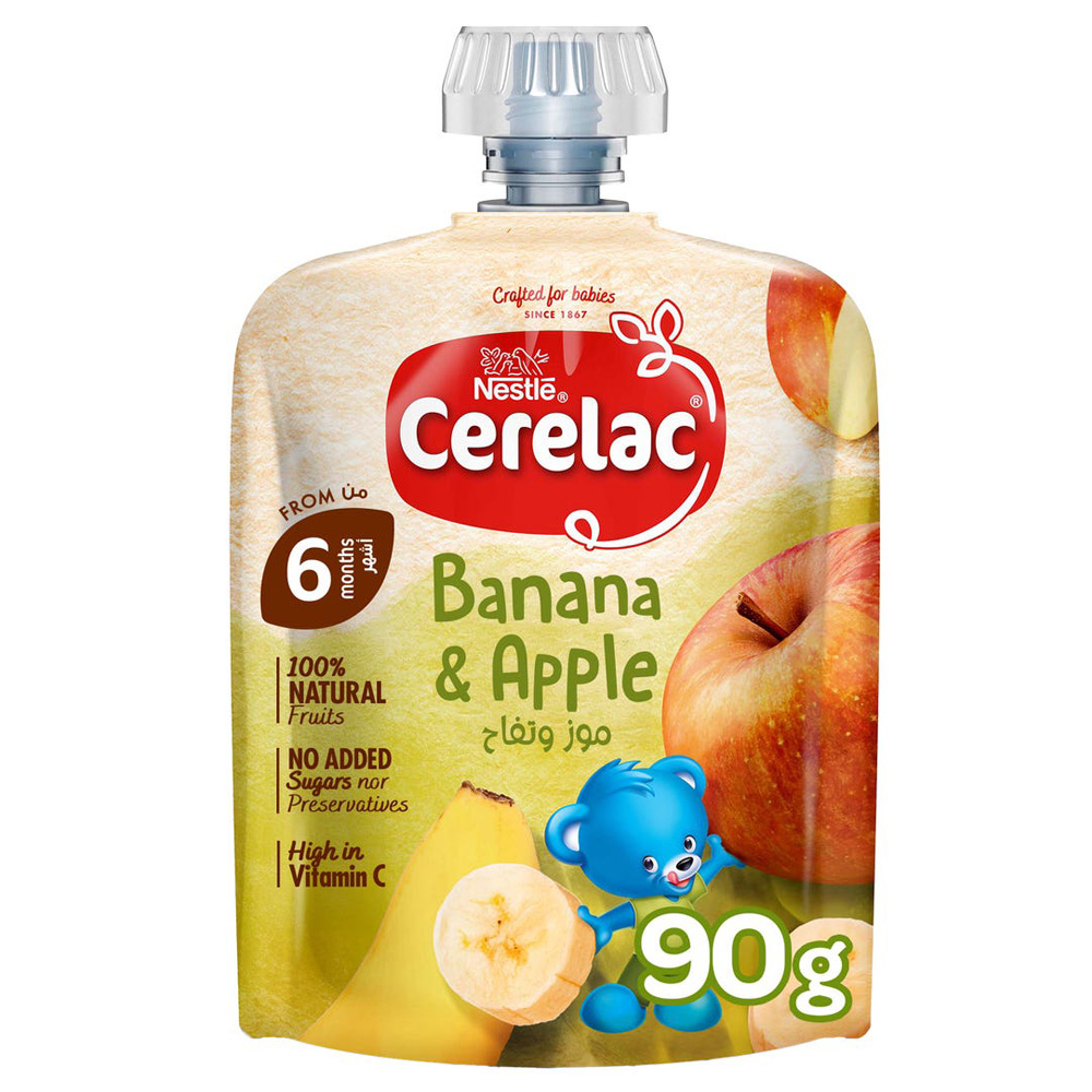 سيريلاك مهروس فواكه موز وتفاح، للأطفال من عمر 6+ أشهر - 90 جم