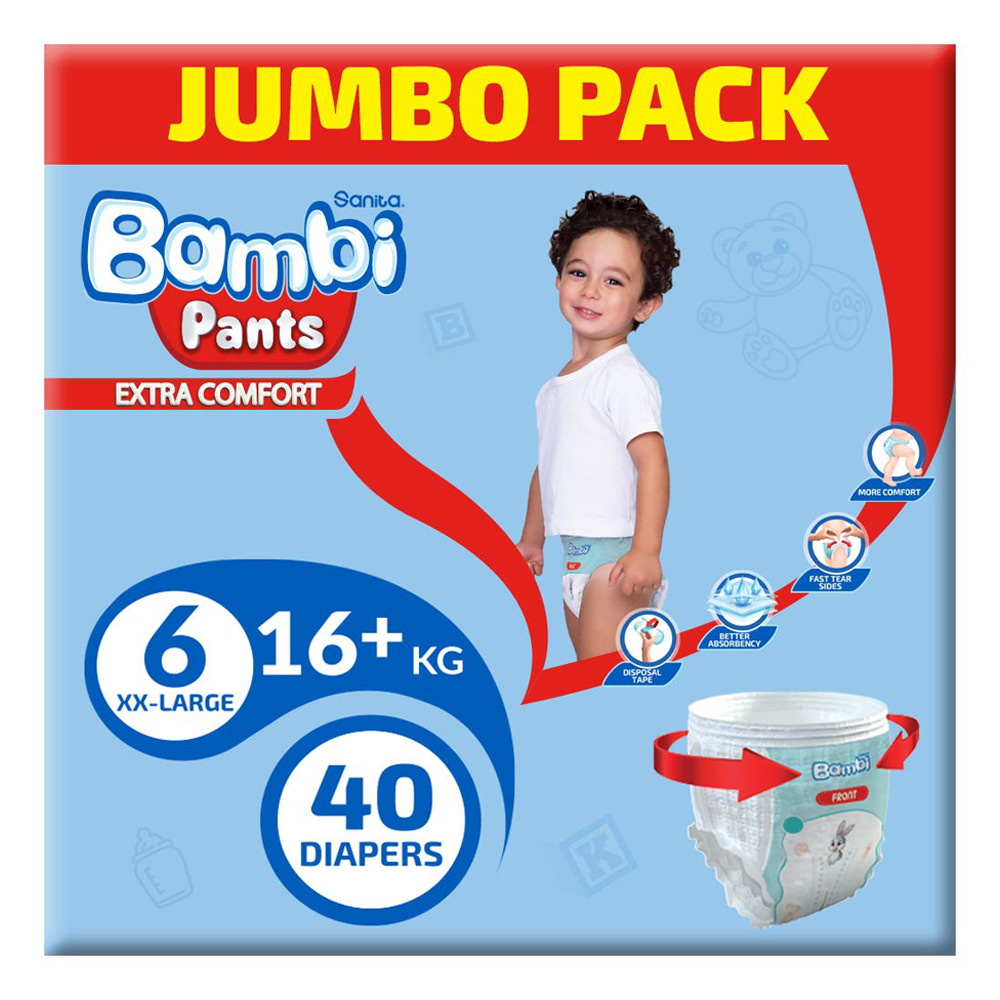 بامبي كلوت (6) عبوة جامبو  40 قطعة