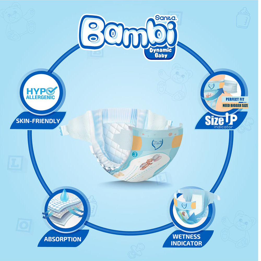 بامبى حفاضات (5) العبوة القيمة 28 حفاضة