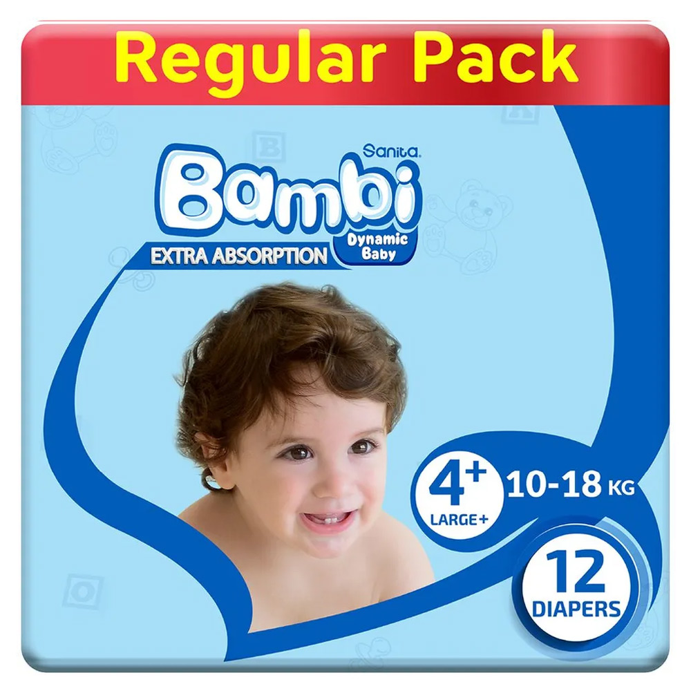 بامبى حفاضات (+4) كبيره عاديه 12 حفاضة