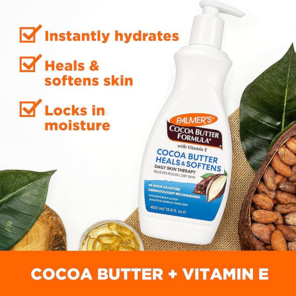 بالمرز مرطب للجسم لطيف بزبدة الكاكاو للبشرة الجافة - 400 مل