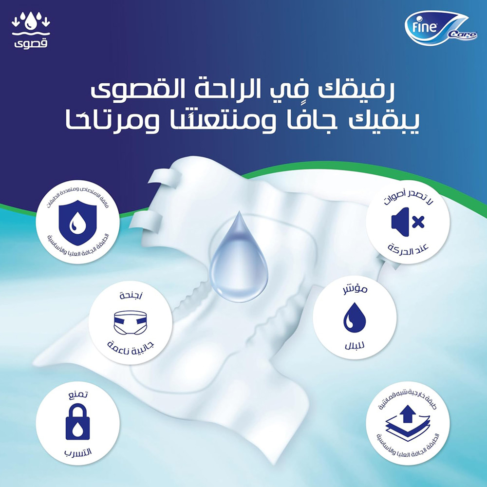 حفاضات كبار السن فاين كير مقاس L عادي - 16حفاضة