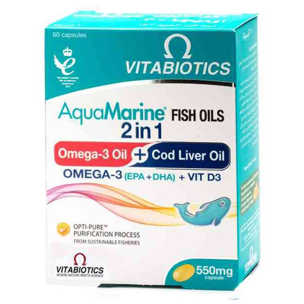 فيتابيوتكس اكوامارين 2 في 1 اوميجا-3 + زيت كبد الحوت