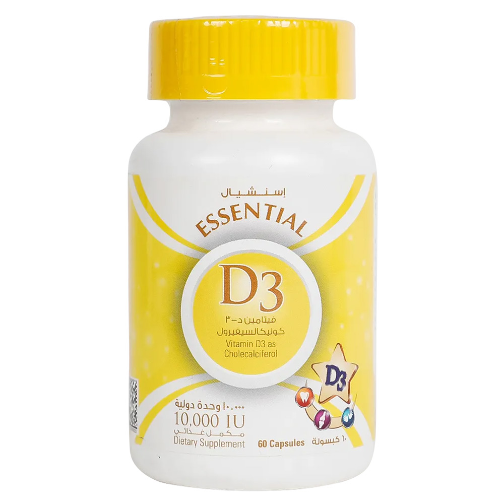 إسنشيال د 3 10000 وحدة دولية 60 كبسولة