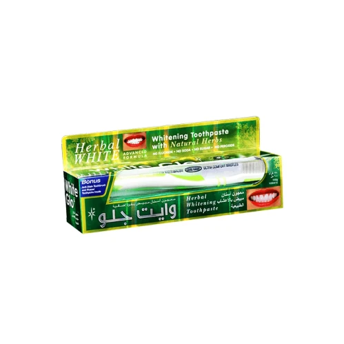 معجون أسنان وايت جلو بالاعشاب + فرشاة أسنان - 150 جم