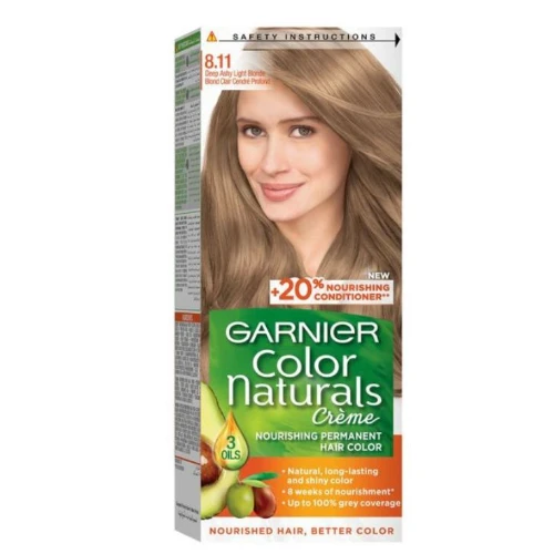 جارنير صبغة شعر كولور ناتشرلز أشقر فاتح رمادي 8.11 - 1 عبوة