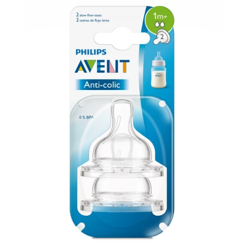 حلمة رضاعة من فيليبس افنت كلاسيك حلمة 2 فتحة للأطفال من عمر 1 شهر - 2 قطعة - 632