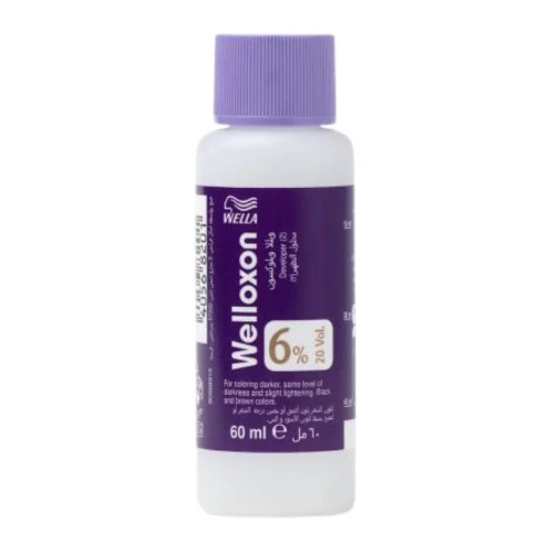 اكسجين لتفتيح الشعر ,اللون الاسود والبنيويلا، ويلكسون بالأعشاب 6% حجم 20 - 60 مل