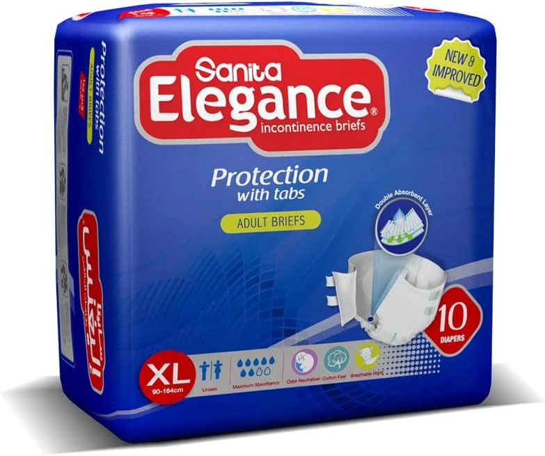 حفاضات كبار السن سانيتا اليغنس - xl مقاس كبير جدا عادي  - 10 قطع