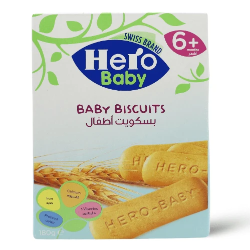 بسكويت أطفال هيرو بيبي من 6 أشهر - 180 جم