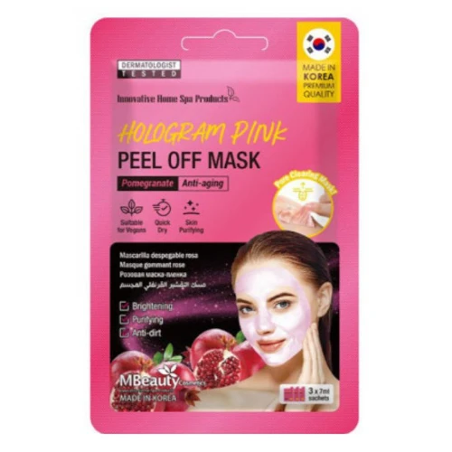 قناع تقشير للوجه بالرمان هولوجرام بينك من ام بيوتي 3*7مل