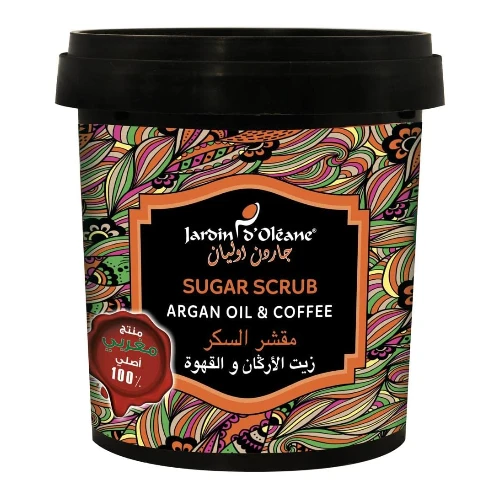 مقشر السكر بزيت الأركان والقهوة من جاردن اوليان - 600 جرام