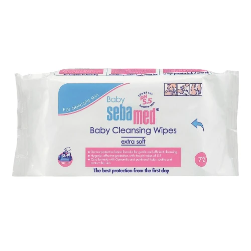 سيباميد مناديل مبللة منظفة للأطفال بخلاصة الألوفيرا - 72 قطعة