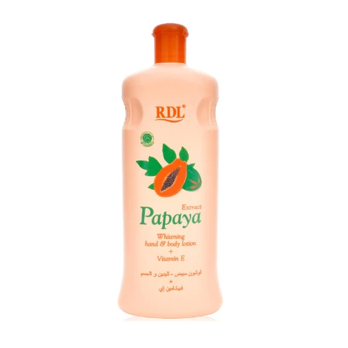 لوشن لتبييض بشرة الجسم واليدين بخلاصة فاكهة البابايا من ار دي ال - 600 مل