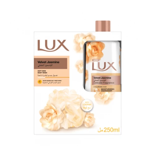 لوكس غسول الجسم لمسة مخملية 250 مل + لوفه