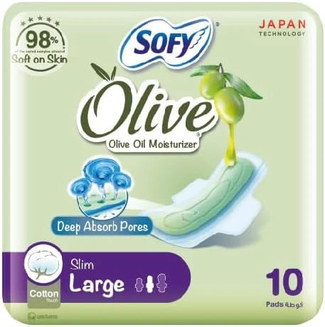 سوفي فوط صحية بترطيب زيت الزيتون بالاجنحة 10 فوط