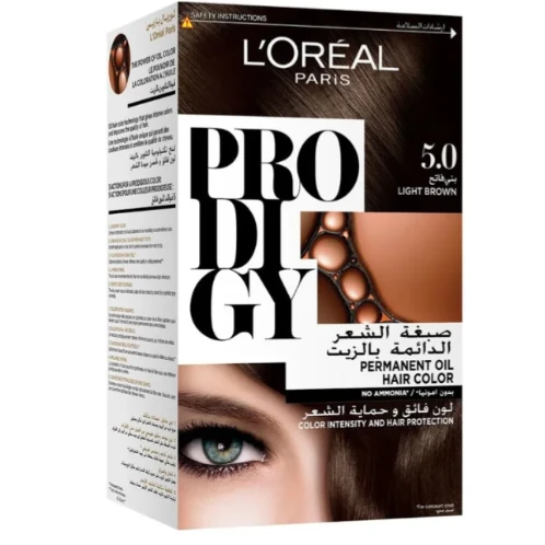 لوريال برودجي صبغة الشعر بالزيت باللون البني الفاتح رقم 5.0 - 1 عبوة