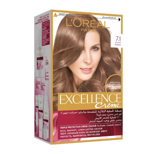 لوريال اكسلانس صبغة شعر بلون أشقر رمادي رقم . 7.1 - 1 عبوة