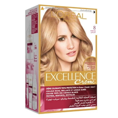 لوريال اكسيلينس صبغة شعر أشقر فاتح رقم 8 - 1 عبوة