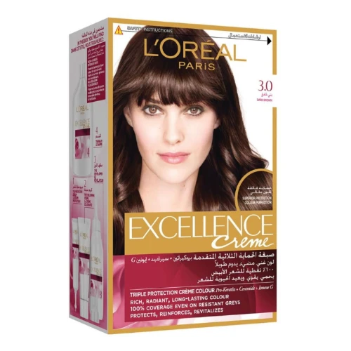 لوريال اكسلانس صبغة شعر بني غامق 3.0