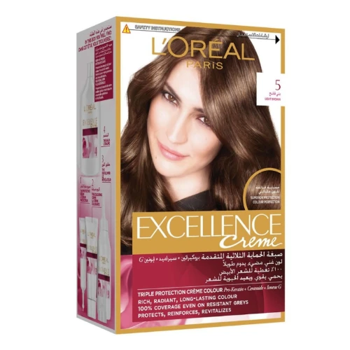 لوريال اكسلانس صبغة شعر بني فاتح رقم 5 - 1 عبوة