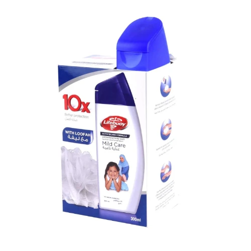 لايفبوي غسول للجسم عناية ناعمة 300 مل + لوفة - 1 عبوة