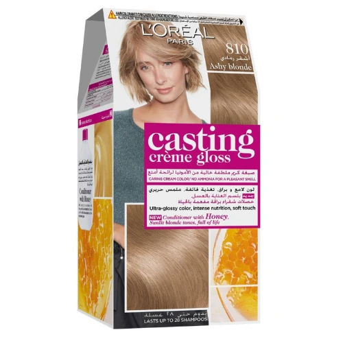 لوريال كاستينج كريم جلوس صبغة شعر لون اشقر رمادي رقم 810 - 1 عبوة