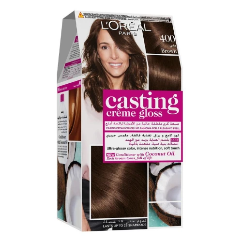 لوريال كاستينج كريم جلوس صبغة شعر لون بني رقم 400 - 1 عبوة
