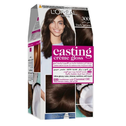 لوريال كاستينج كريم جلوس صبغة شعر لون بني غامق رقم 300 - 1 عبوة