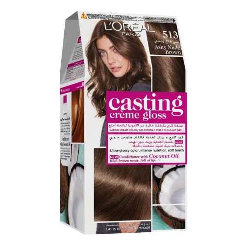 لوريال كاستينج كريم جلوس صبغة شعر لون بني رمادي فاتح رقم 513 - 1 عبوة