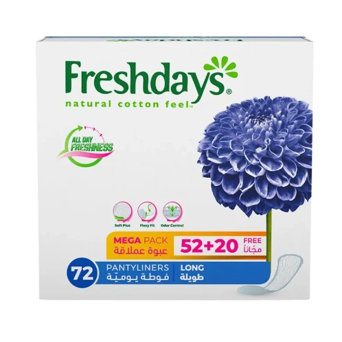 فريش دايز فوط نسائية يومية حجم طويل  72 قطعة