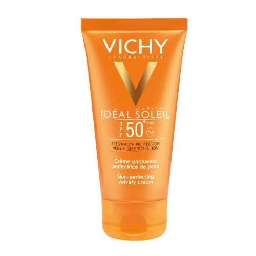 فيتشى واقي شمس ايديال سوليال كريم مخملي SPF 50 للبشرة العادية الى الجافة - 50 مل