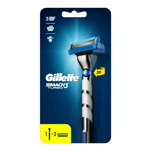 ماكينة حلاقة جيليت ماك 3 تربو ثري دي - 2شفرة