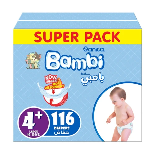 بامبي حفاضات (4+) سوبر بوكس 116 قطعة