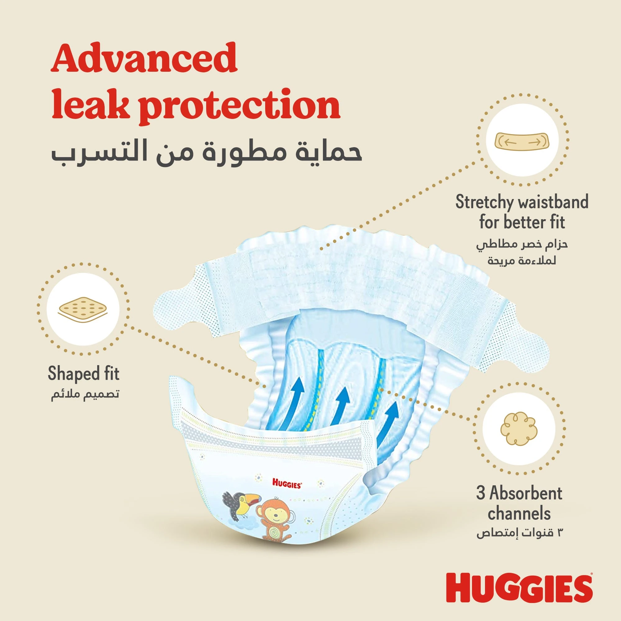 هجيز حفاضات (4+) العبوة الميجا 64 حفاضة