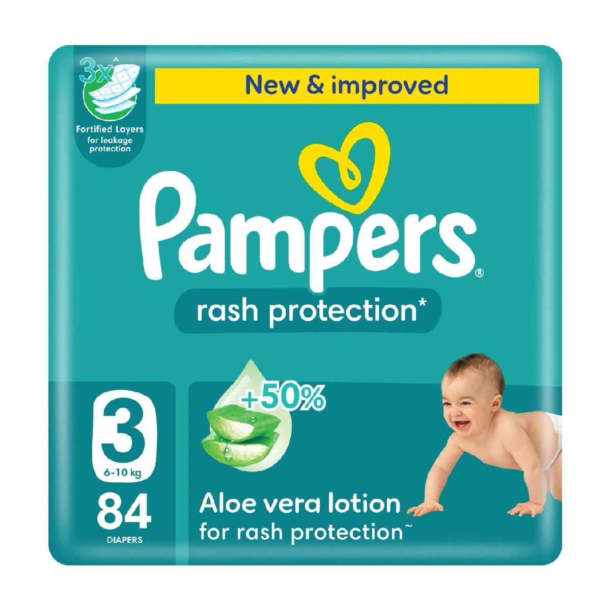 بامبرز حفاضات (3) بيبي دراي 84 حفاضة