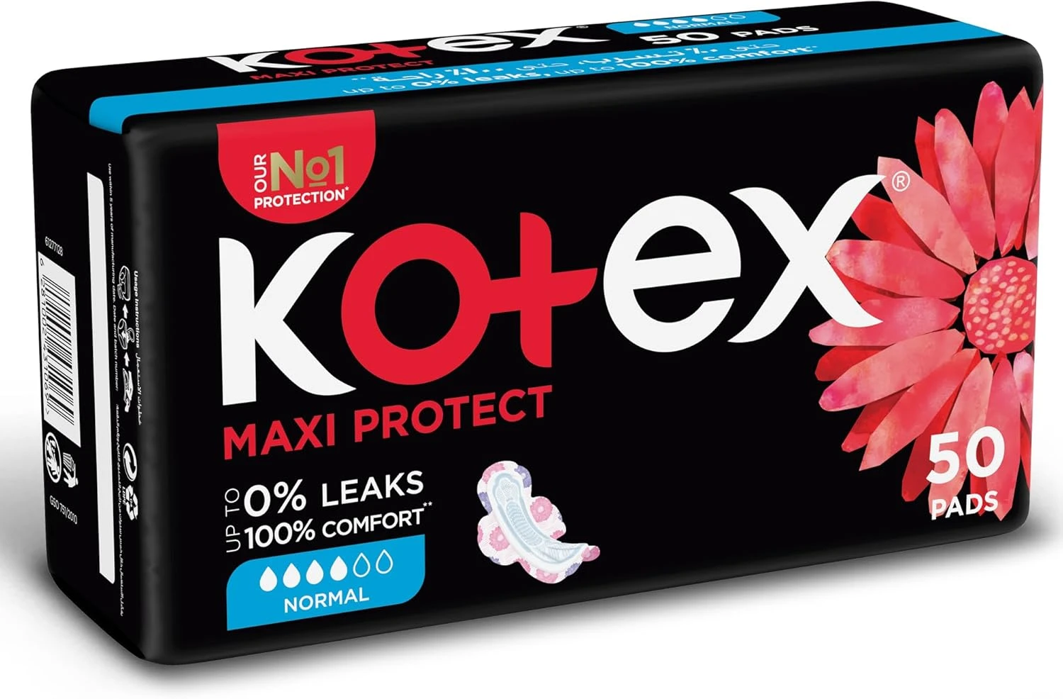 فوط نسائية كوتكس 50 فوطة ماكسي عادية بالأجنحة