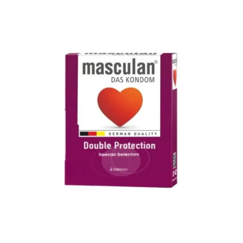 ماسكولان سينسيتف واقي ذكري حماية مزدوجة 3 حبة