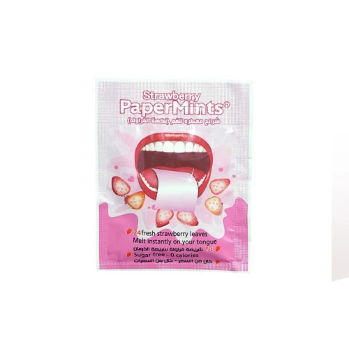 بيبر منت شرائح معطرة للفم فراولة احمر