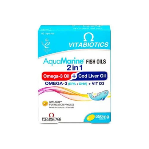 فيتابيوتكس اكوامارين 2 في 1 اوميجا-3 + زيت كبد الحوت
